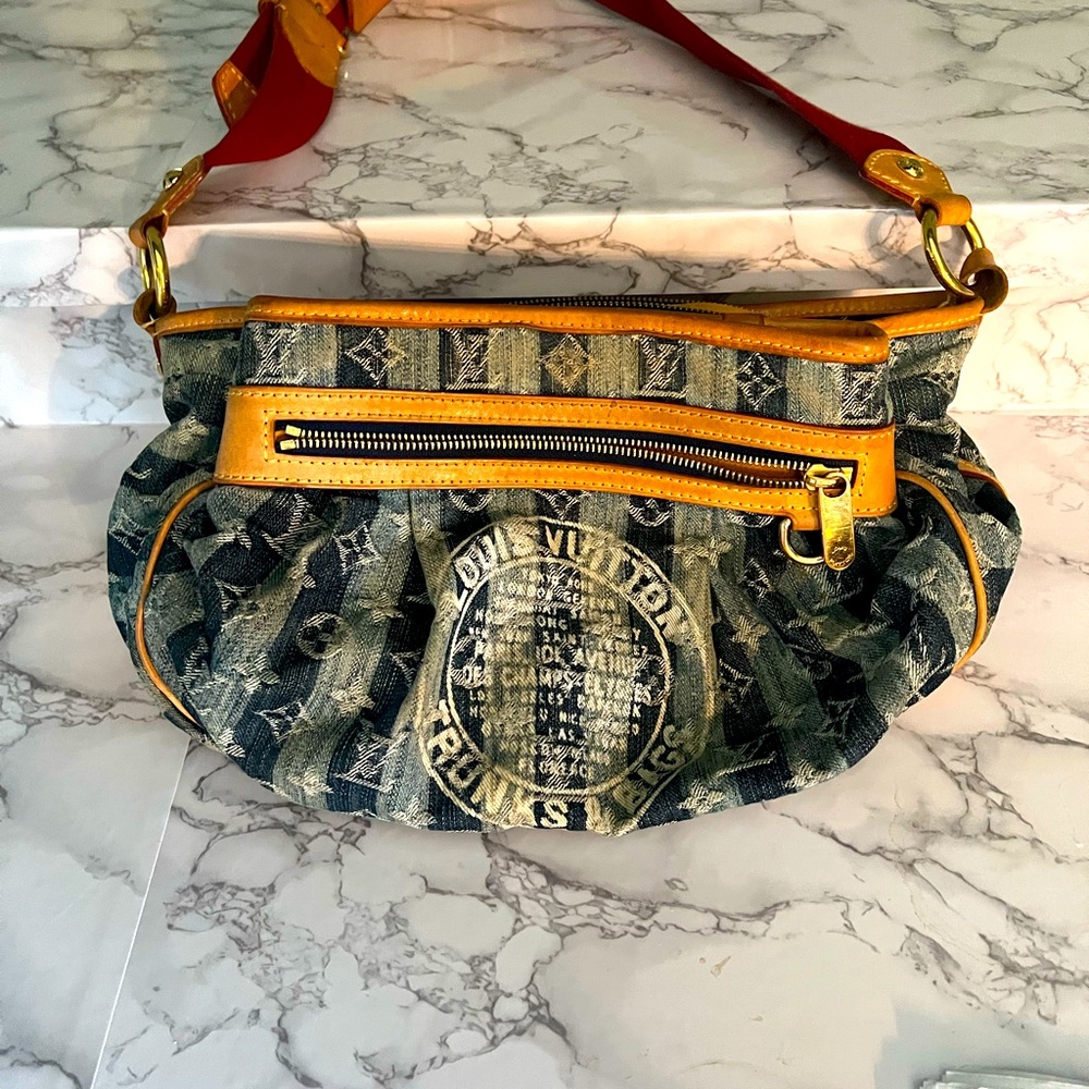 - LV authentic denim handbag